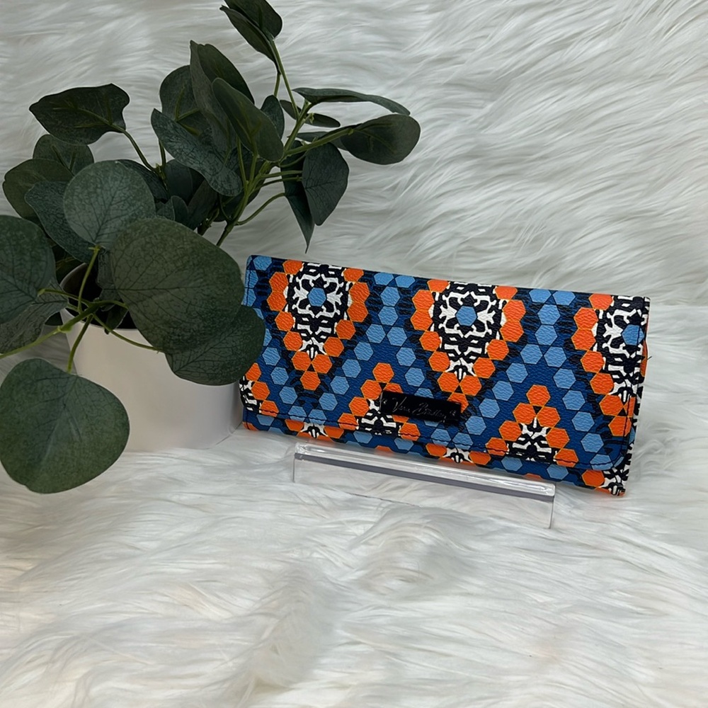 Vera Bradley Marrakesh Beads Long Wallet in Orange and Blue-EUC